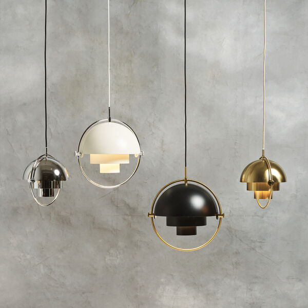 Multi-Lite Pendant, soft black semi matt/brass, GUBI