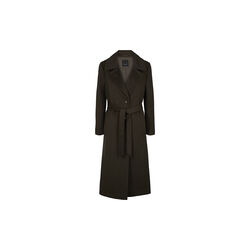 Cashmere Coat W Clareta Belt Long, dark olive green, SAND Copenhagen