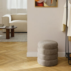 Alto Pouf with Storage Space, woven taupe, Westwing Collection