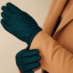 Carla Leather Gloves, teal, Kessler