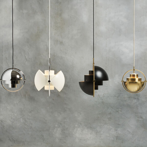 Multi-Lite Pendant, soft black semi matt/brass, GUBI