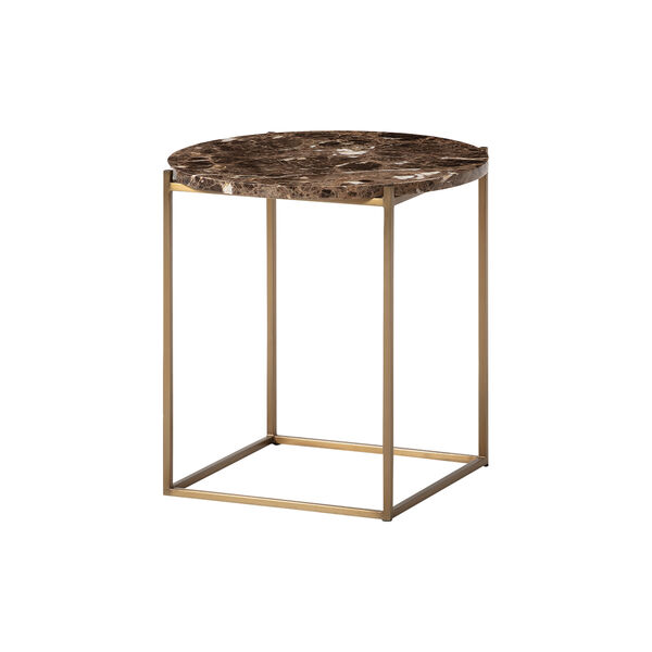 Circle Side Table, brown/brass, Wendelbo