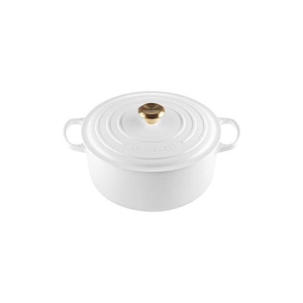 Signature round cast iron pot &Oslash; 28 cm, white, Le Creuset