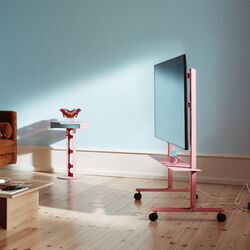 Plate Shelf, bubble gum, Pedestal