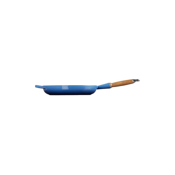 Signature cast iron frying pan with wooden handle &Oslash; 28 cm, azure, Le Creuset