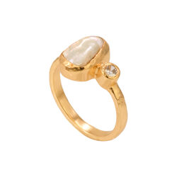 Neptune's Eye Ring, gold plated, Stone Copenhagen