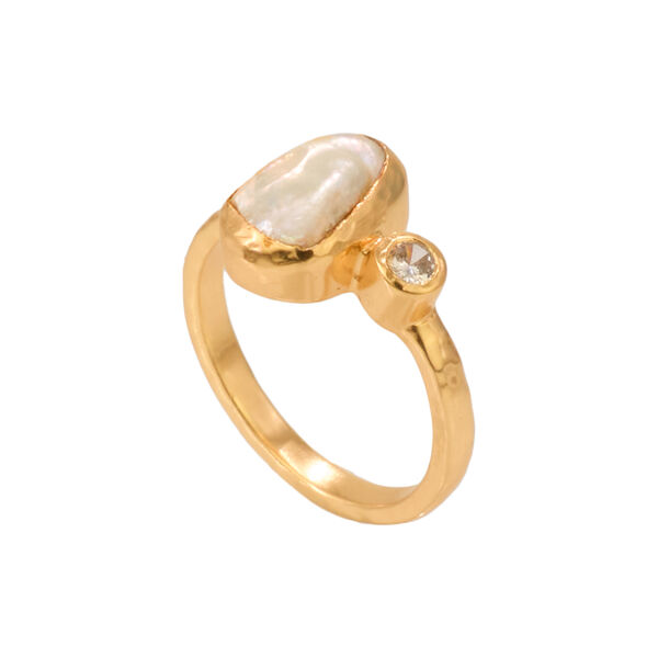 Neptune's Eye Ring, gold plated, Stone Copenhagen