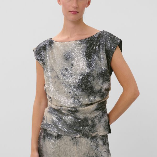 SLMacy Tee SS | Pistachio & Turbulence Sequin | T-shirt, Soaked in Luxury
