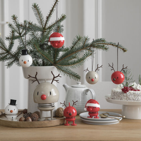 Santa Ornament 2 pcs, red, Hoptimist