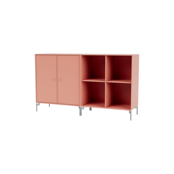 PAIR Classic Sideboard with Chrome Legs, 151 rhubarb, Montana Furniture