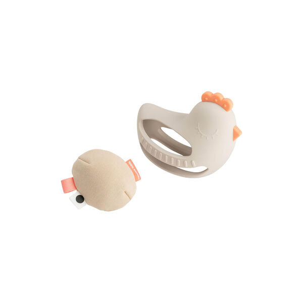 Clucky Grip & Teether Toy w/ Rattle, sand, Done by Deer
