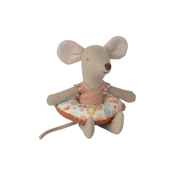 Little Sister Beach Mouse with Float, flower, Maileg
