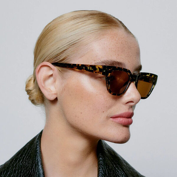 Kaws Sunglasses, black/yellow tortoise, A. KJÆRBEDE