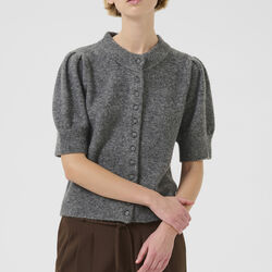 KBBrona Noabelle Cardigan, medium grey melange, Karen by Simonsen
