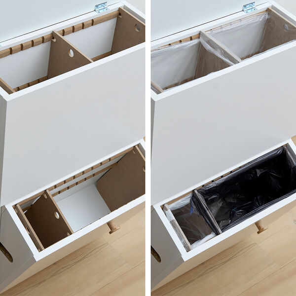 SORTED Premium Tall Waste Sorting, white/RAL 9010, DesignLife