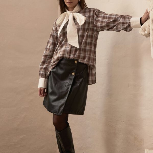 1032PBOLopez shirt, blue/brown check, PBO