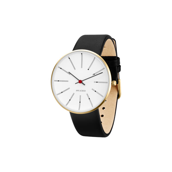 Bankers Wrist Watch, white/gold/black, Arne Jacobsen Watches