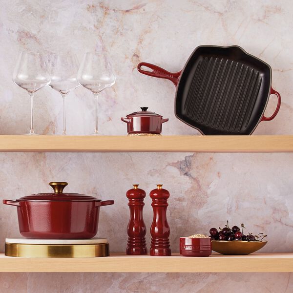 Signature cast iron square grillit 26 cm, garnet, Le Creuset