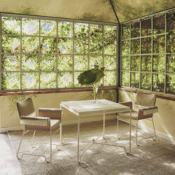 Tropique Dining Chair with Fringes, Leslie Limonta 12/classic white semi matt, GUBI