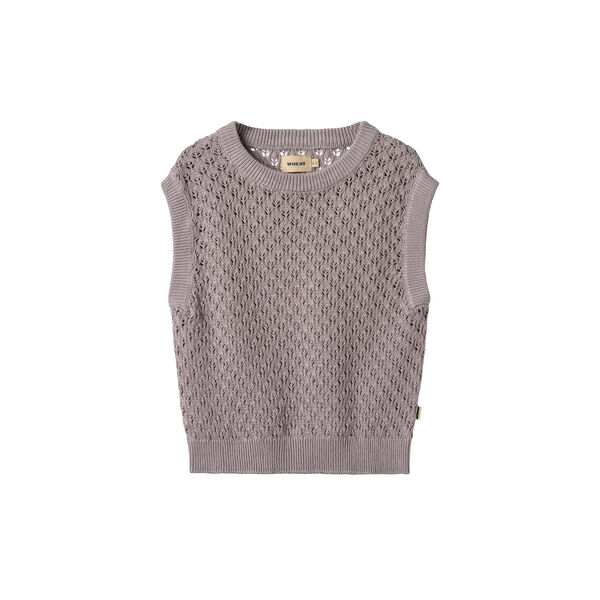 Knit Vest Saga, dusty purple, Wheat