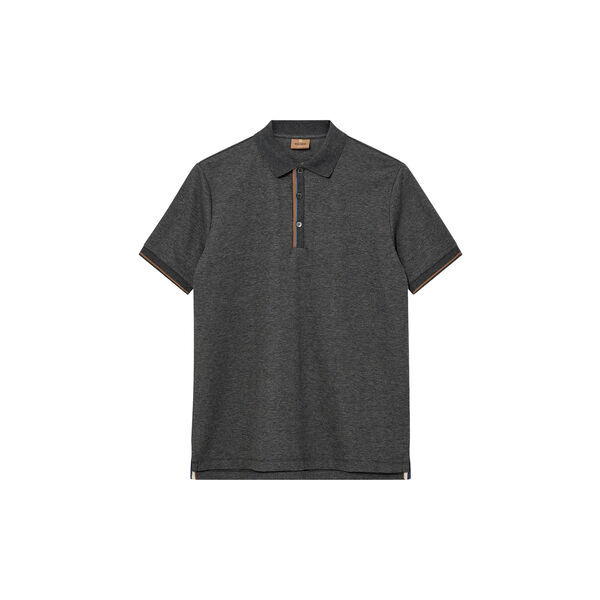 MMGHarvey Polo SS Tee, grey melange MMGHarvey Polo SS Tee, grey melange, MOS MOSH Gallery