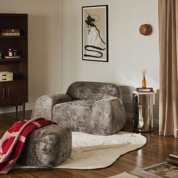 Wolke Lounge Chair, teddy boucl&eacute; taupe, Westwing Collection