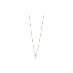 CLARA Crystal Cross Necklace, gold plated, Pilgrim