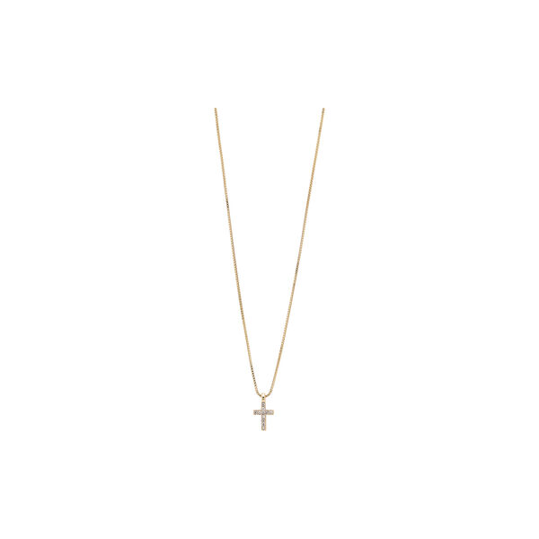CLARA Crystal Cross Necklace, gold plated, Pilgrim