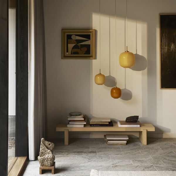 VL45 Radiohus Pendant, amber, Louis Poulsen