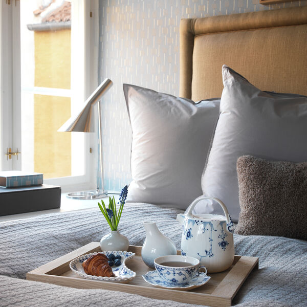 Blue Fluted Full Lace Half Moon Dish 22 cm Blue Fluted Full Lace Half Moon Dish 22 cm, Royal Copenhagen