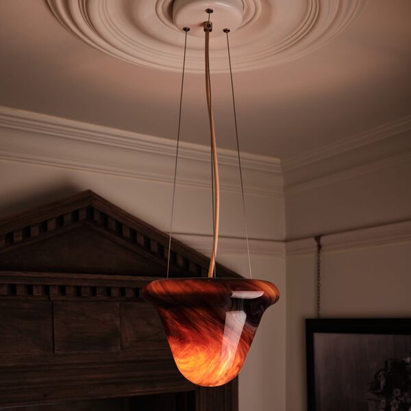 Neo Pendant Light, textured white/chocolate, Original BTC