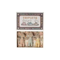 Triplets Baby Mice in Matchbox, Maileg