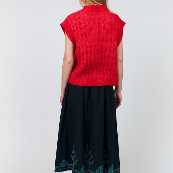 FinnLL Knit Vest SL, red, Lollys Laundry