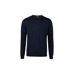 Pullover Knitted Crew Neck With Patch Merino Wool, navy, Stenstr&ouml;ms