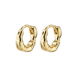 EDDY recycled organic shaped mini huggie hoops, gold-plated, Pilgrim