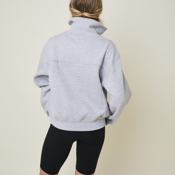 Air half-zip sweatshirt, grey melange, Cartel Copenhagen