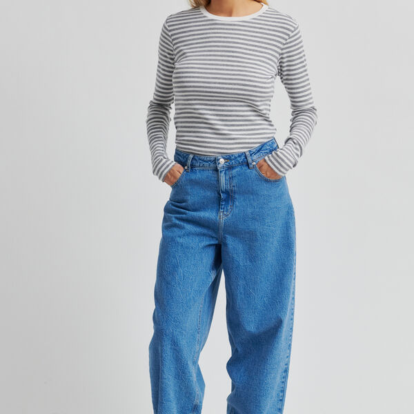 Alvilda O-Neck Tee, light grey melange, Second Female
