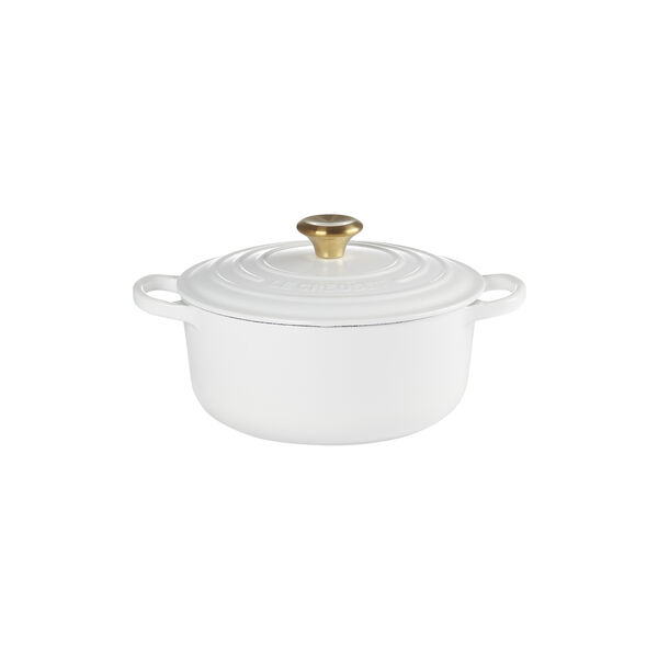 Signature round cast iron pot &Oslash; 20 cm, white, Le Creuset