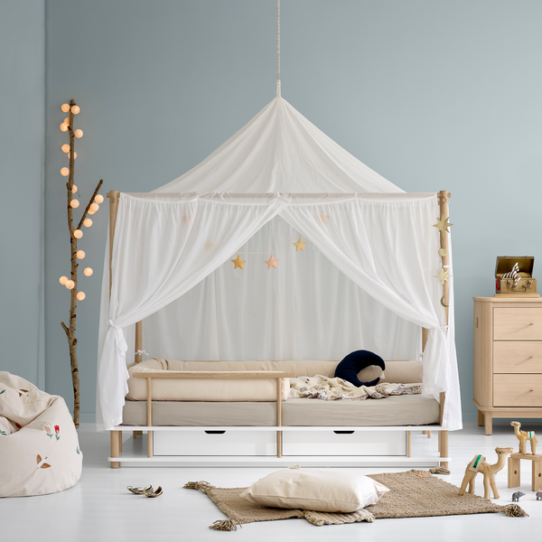 Camp Canopy Bed, white/oak, Oliver Furniture