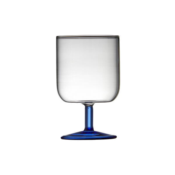 Torino Wine Glass 2 pcs, clear/blue Torino Wine Glass 2 pcs, clear/blue, Lyngby Glas