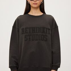 Sweat Shirt Logo, almost black, Rethinkit