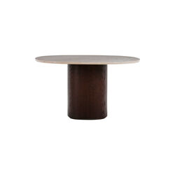 Ovata Dining Table, Jura Grey limestone/dark brown oak, Wendelbo