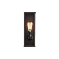 Narrow Box Wall Light 7650 (Internally Glazed), weathered brass/clear, Original BTC