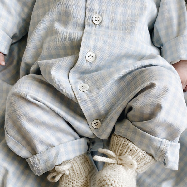 Classic PJ Suit, blue gingham Classic PJ Suit, blue gingham, Lalaby