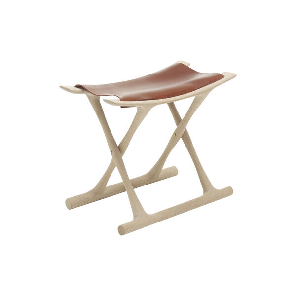 OW2000 Egyptian Folding Stool, soap treated oak/cognac, Carl Hansen & S&oslash;n