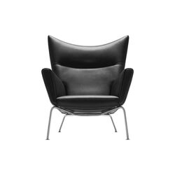CH445 Wing Chair, black/stainless steel, Carl Hansen & Søn