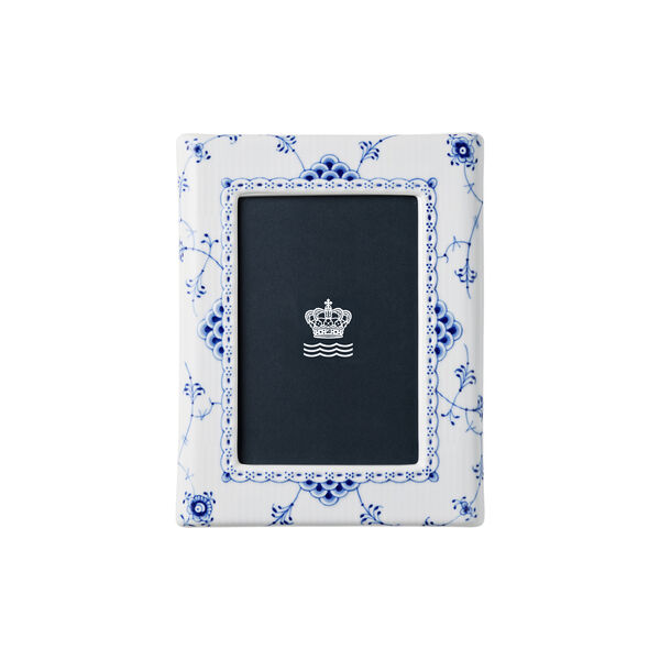 Blue Fluted Half Lace Photo Frame, Royal Copenhagen