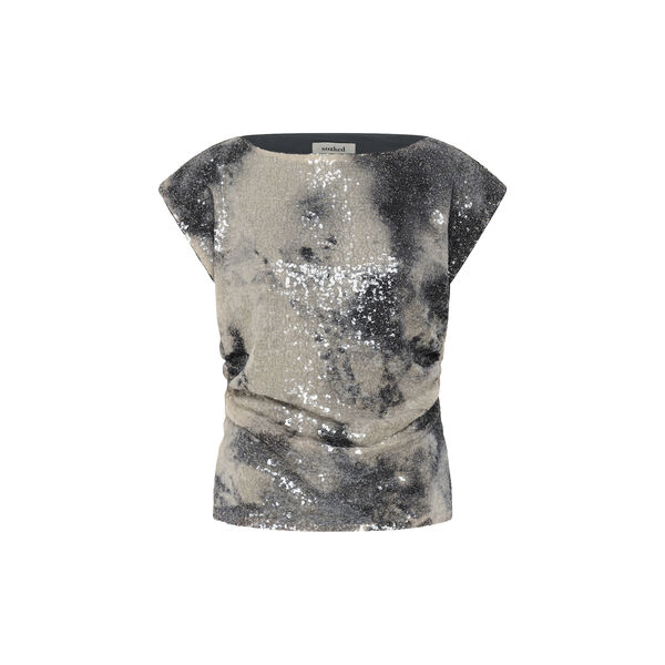 SLMacy Tee SS | Pistachio & Turbulence Sequin | T-shirt, Soaked in Luxury