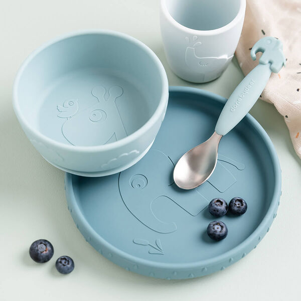 Deer Friends Stick&Stay Dinner Set, blue Deer Friends Stick&Stay Dinner Set, blue, Done by Deer