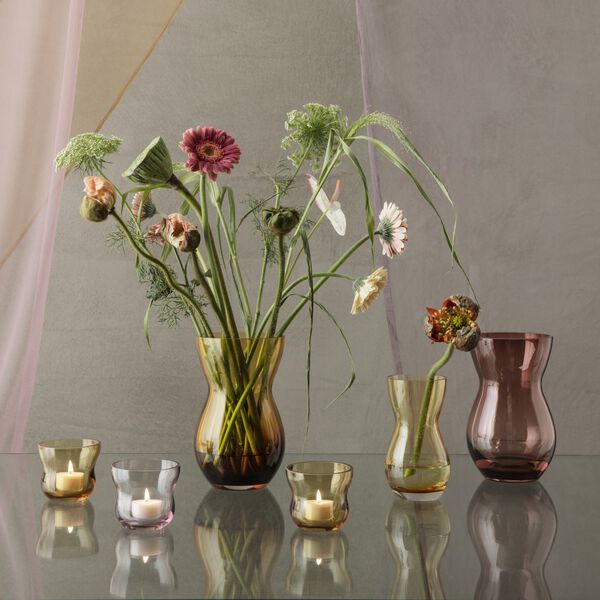 Calabas Tealight Holder, burgundy, Holmegaard